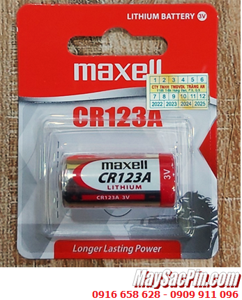 Maxell CR123A /CR17345, Pin 3v lithium Maxell CR123A /CR17345 chính hãng (Loại vỉ 1viên)